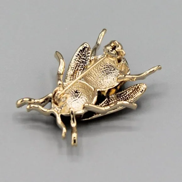 Bee pin brooch jewelry insect animal black gold tone fashion cute adorable - Picture 5 of 6
